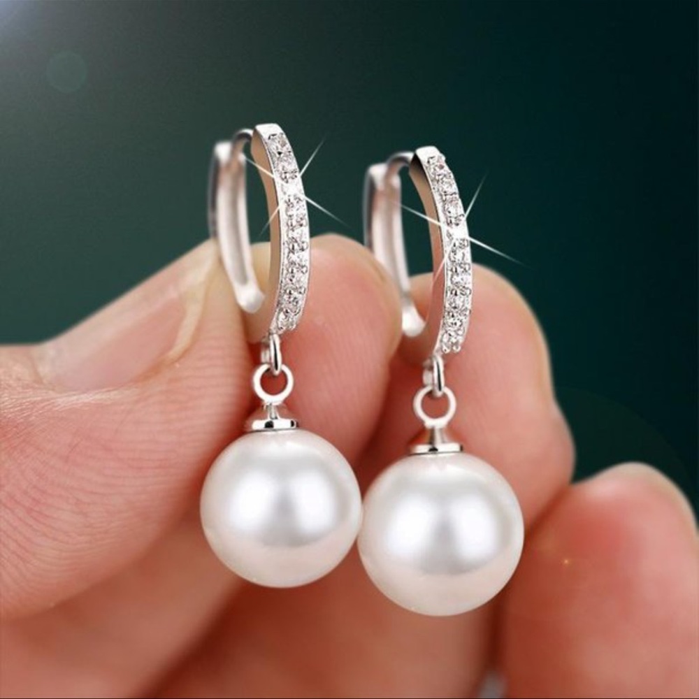 925 silver pearl earrings